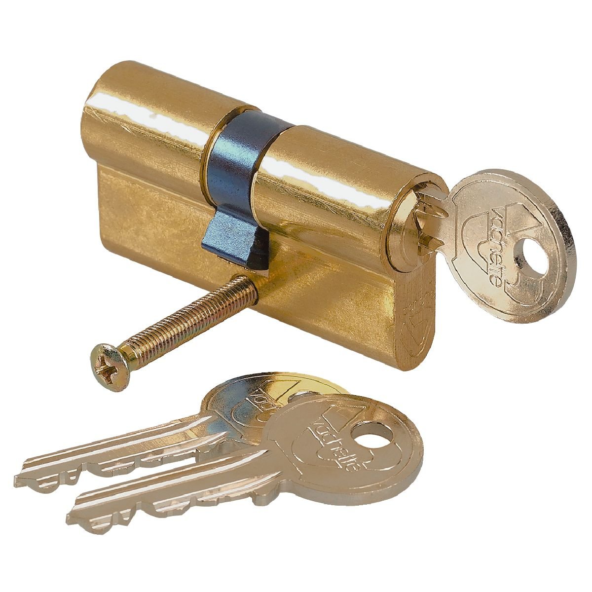 Vachette First Mechanical Door Lock Cylinder, Double Entry 35 x 35 mm, Secure 5 Pin Mechanism, 3 Keys, Easy Installation