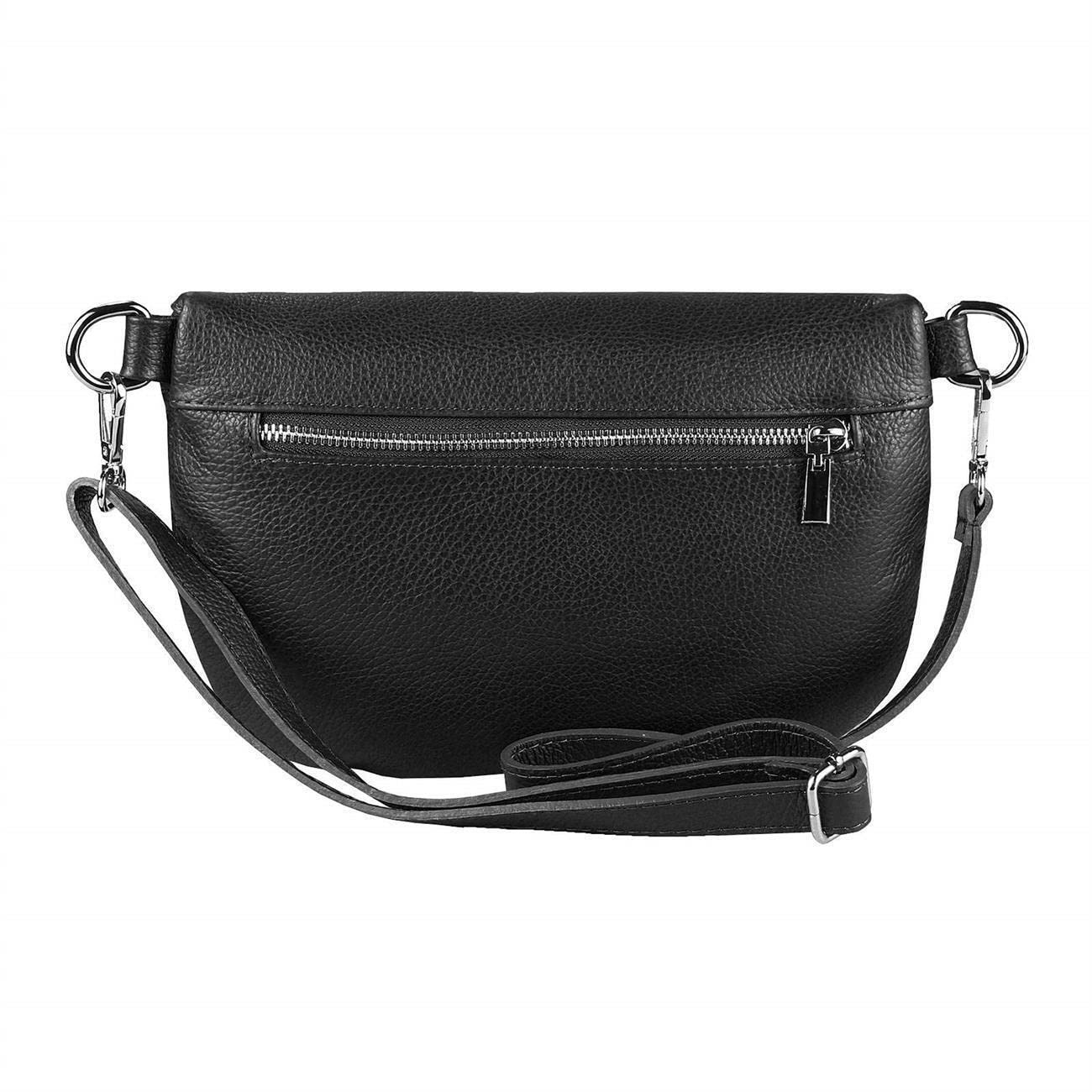OBC Made in Italy Damen Leder Tasche Gürteltasche Crossbody Hüfttasche Bauchtasche Umhängetasche Cross-Over Bodybag Schultertasche Handytasche
