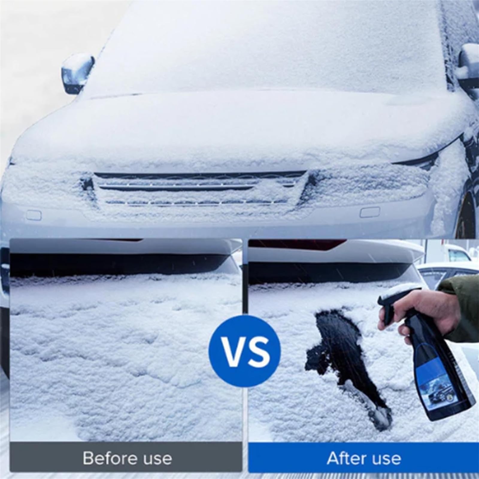 Auto-Glas-Enteisungs- und Frostschutzspray, Windschutzscheiben-Enteiser-Spray, Eisentferner, Schmelzspray, für Auto-Windschutzscheiben, Scheibenwischer und Spiegel (2 Stück)