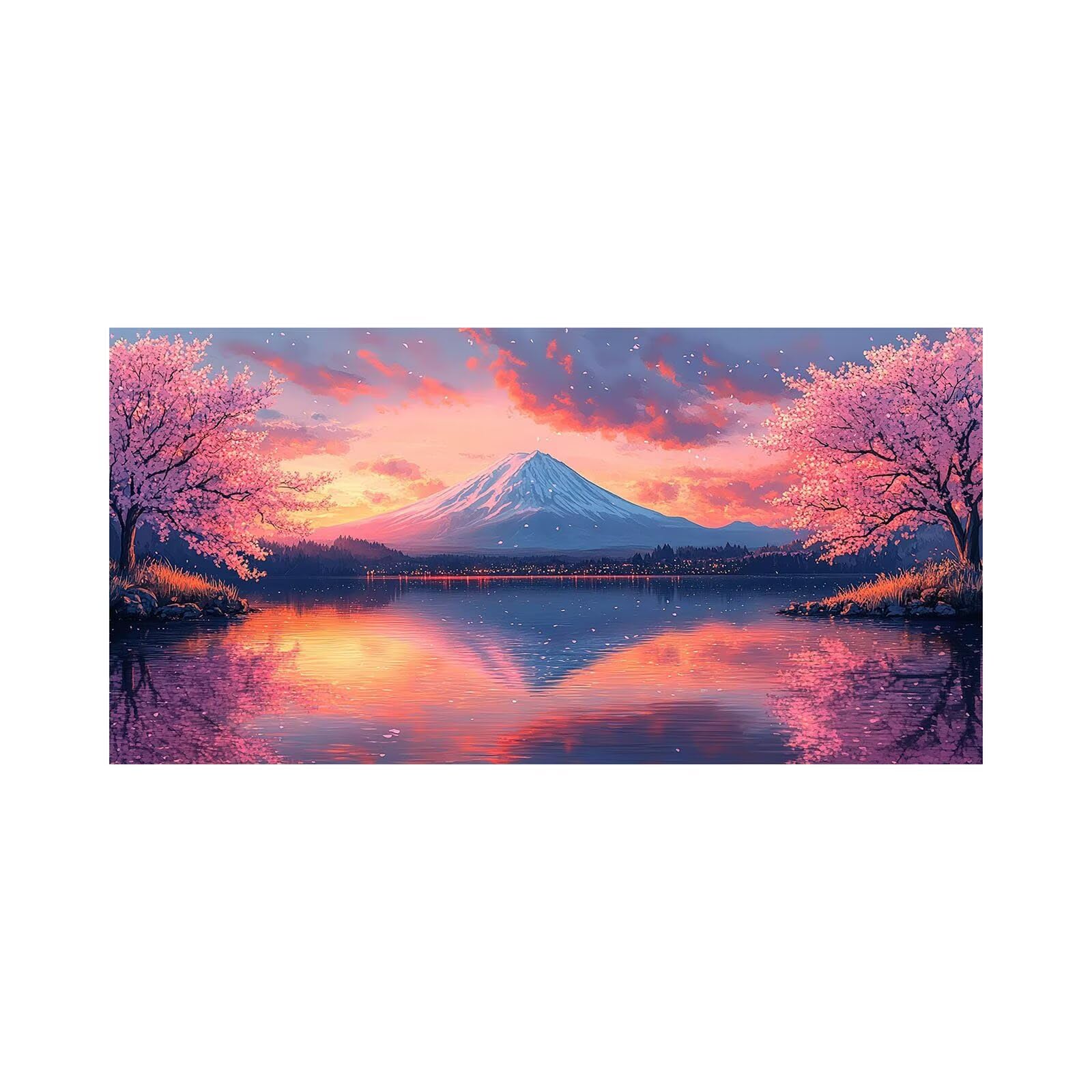 Zestawy sztuki diamentowej dla dorosłych, góra Fuji, malarstwo diamentowe, 5D, DIY, zestawy sztuki ściennej dla dorosłych, pełne wiercenie drzewa po numerach, 203 x 101 cm, haft krzyżykowy, rękodzieło