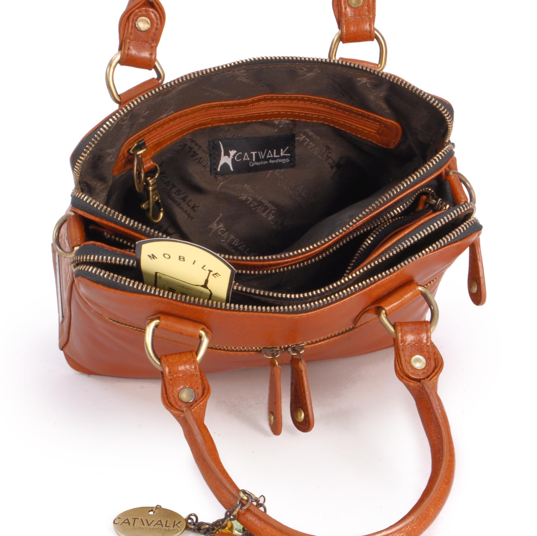 Catwalk Collection Handbags - Bolso de Mano de Piel - Correa Bandolera Desmontable - Tote Mediano de Mujer - Bolso de Hombro Diario - Vicky