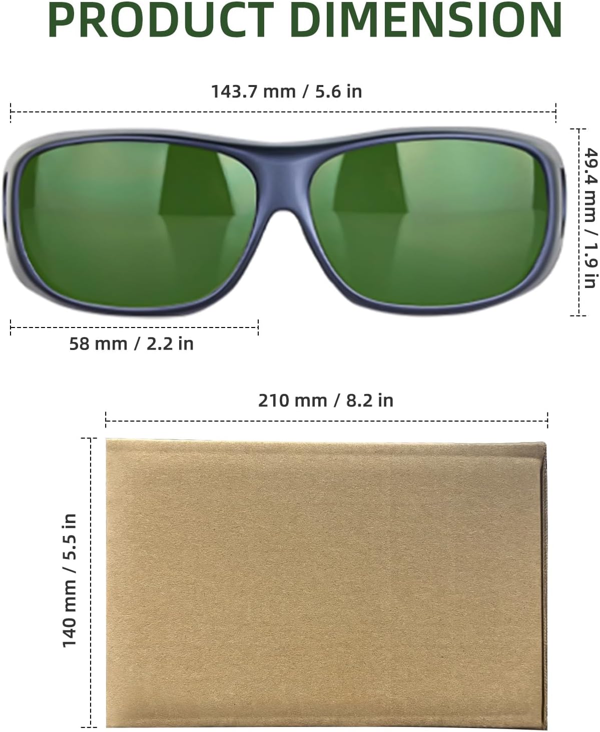 Welding Glasses,Wrap-Around Safety Welding Lens,Anti-Scratch,UV Protection,Laser Hair Removal Protective Glasses