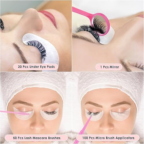 Miniatura 6 de Champú de pestañas para extensiones de pestañas con bolsa de maquillaje, champú suave de pestañas de limpieza profunda, lavado de pestañas para