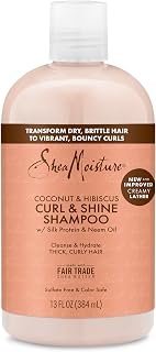 SheaMoisture Curl & Shine Sulfate Free Conditioner for Thick, Curly hair Coconut & Hibiscus to Restore and Smooth Dry Hair 384 ml