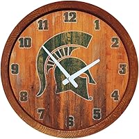 Vista 108 de The Fan-Brand NCAA Oklahoma Sooners: Faux Barrel Top Wall Clock Sports Team Bar Sign Décor - Home Man Cave, Party Decoration - Made On Demand