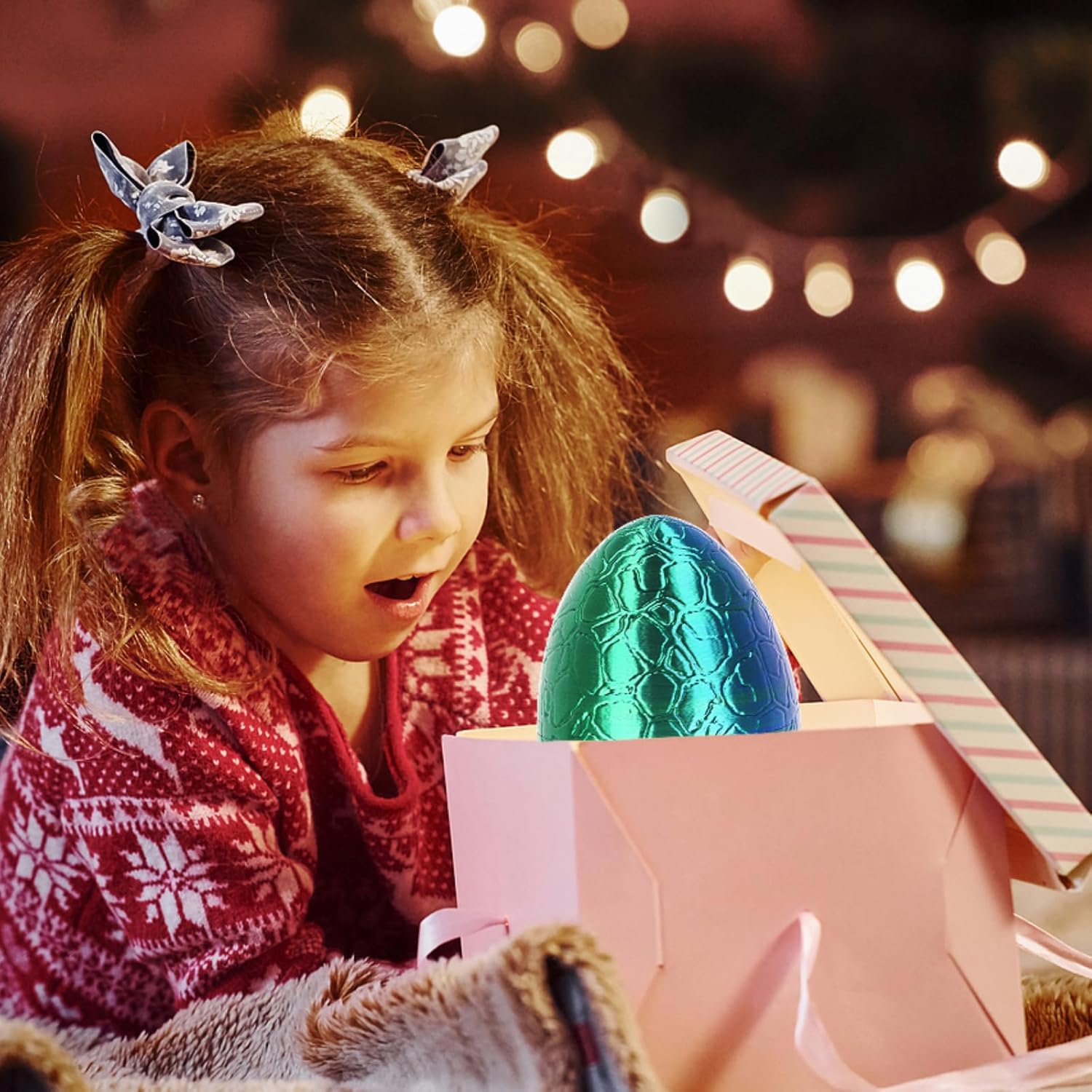 3D Printed Dragon Kids Dinosaur Toys 3D Printed Fidget Toys, Articulated Dragon Egg, 3D Dragon, Home Office Decor Executive Desk Toy 3D Printed Dragon Eggs with Dragon Inside (Blue - Green)