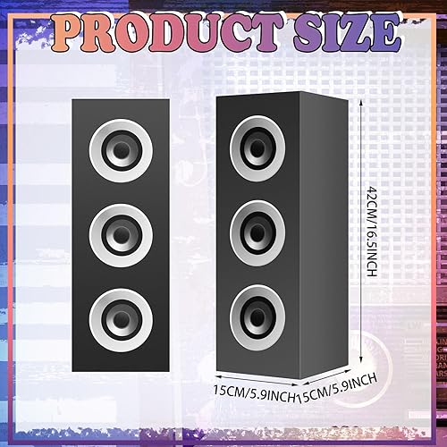 Miniatura 2 de 4 piezas de decoraciones de fiesta de los años 80 y 90, recuerdos de fiesta de hip hop, de 16.5 x 5.9 x 5.9 pulgadas, cajas grandes de papel para