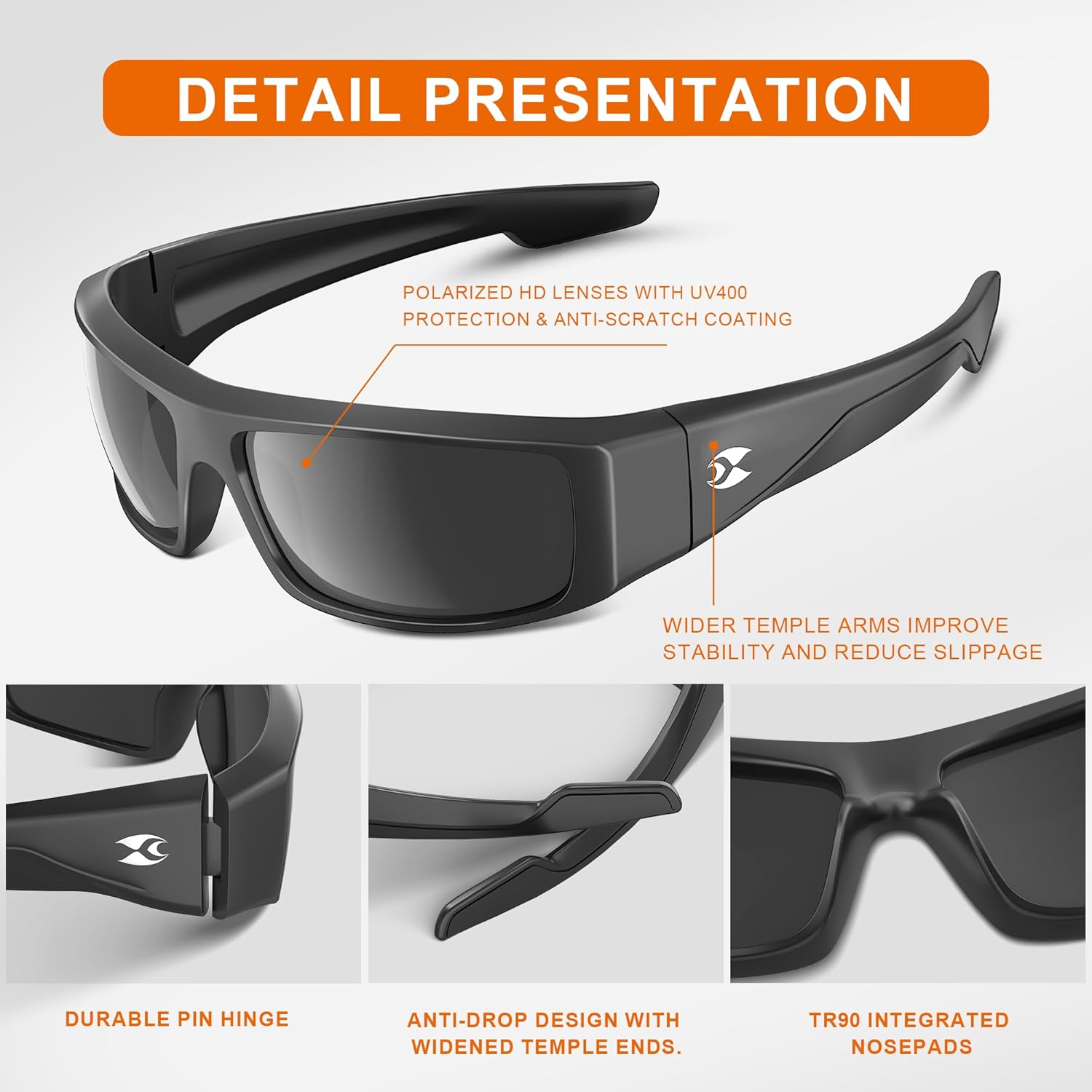 suoso Polarized Sports Sunglasses for Men: UV400 Protection Wrap Around Women Sun Glasses for Fishing Golf Running - Image 5