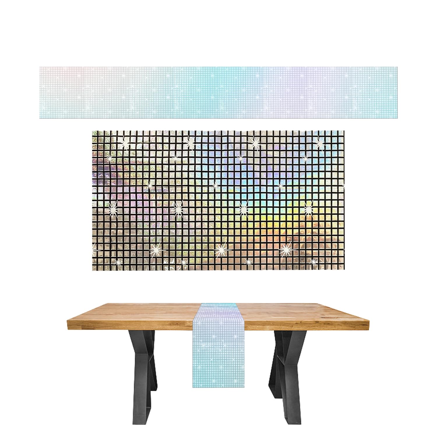 Ubsiuh Dazzling Color 1 Piece Of Glitter Sequined Tablecloth, 1 Piece Of Colorful Background Cloth, Disco Theme Decoration, Suitable For Birthday, Prom Party Decoration.