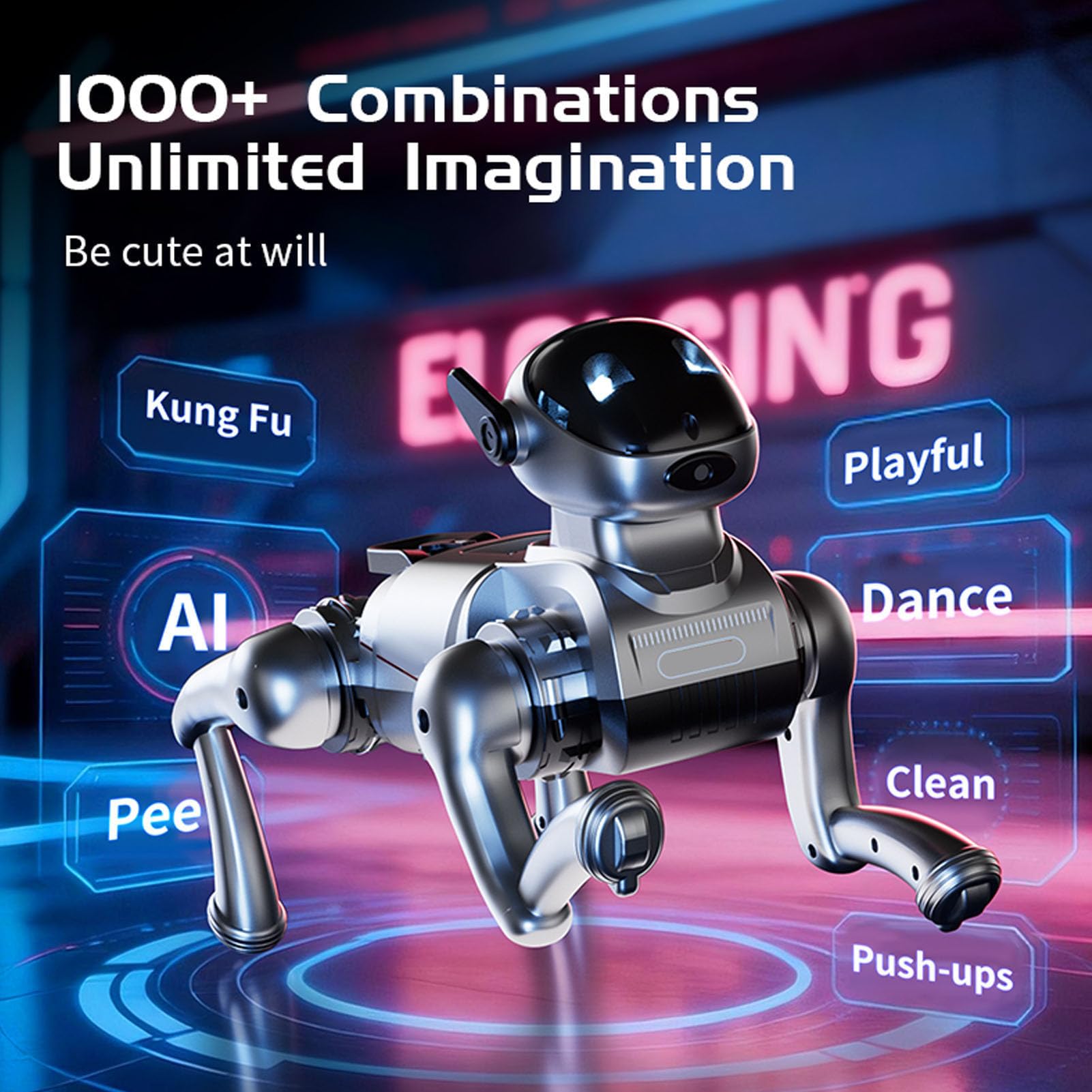 RiToEasysports Perro Robot, Inteligente Programable Control Remoto, Cachorro Robótico con Baile y Juguete Interactivo para Niños Regalos Cumpleaños Educación Diversión en Casa
