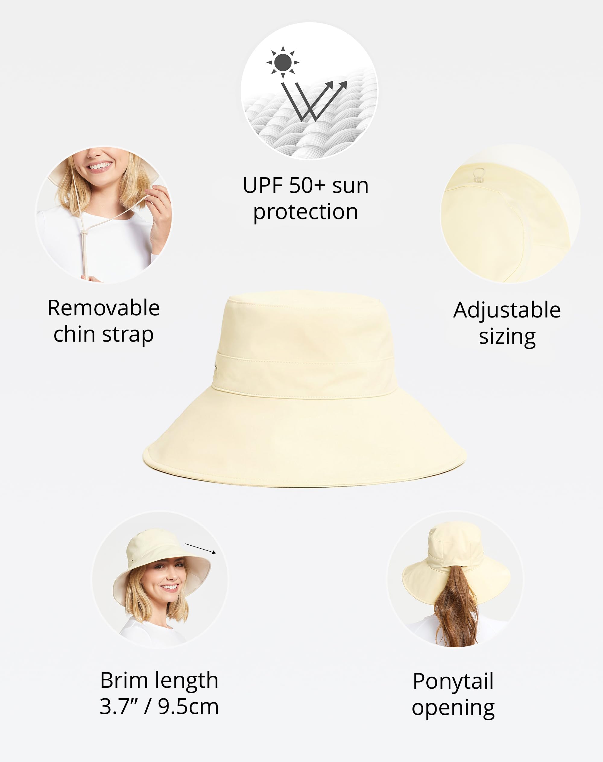 Solbari Wide Brim Beach Hat UPF50+ UV Protection, Sun Protective Hat