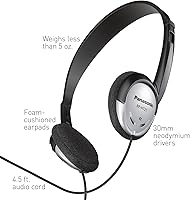 Vista 3 de Panasonic RP-HT21 - Auriculares ligeros con XBS, frecuencia de 16 Hz-22 kHz, impedancia de 16 ohmios, conectividad con cable