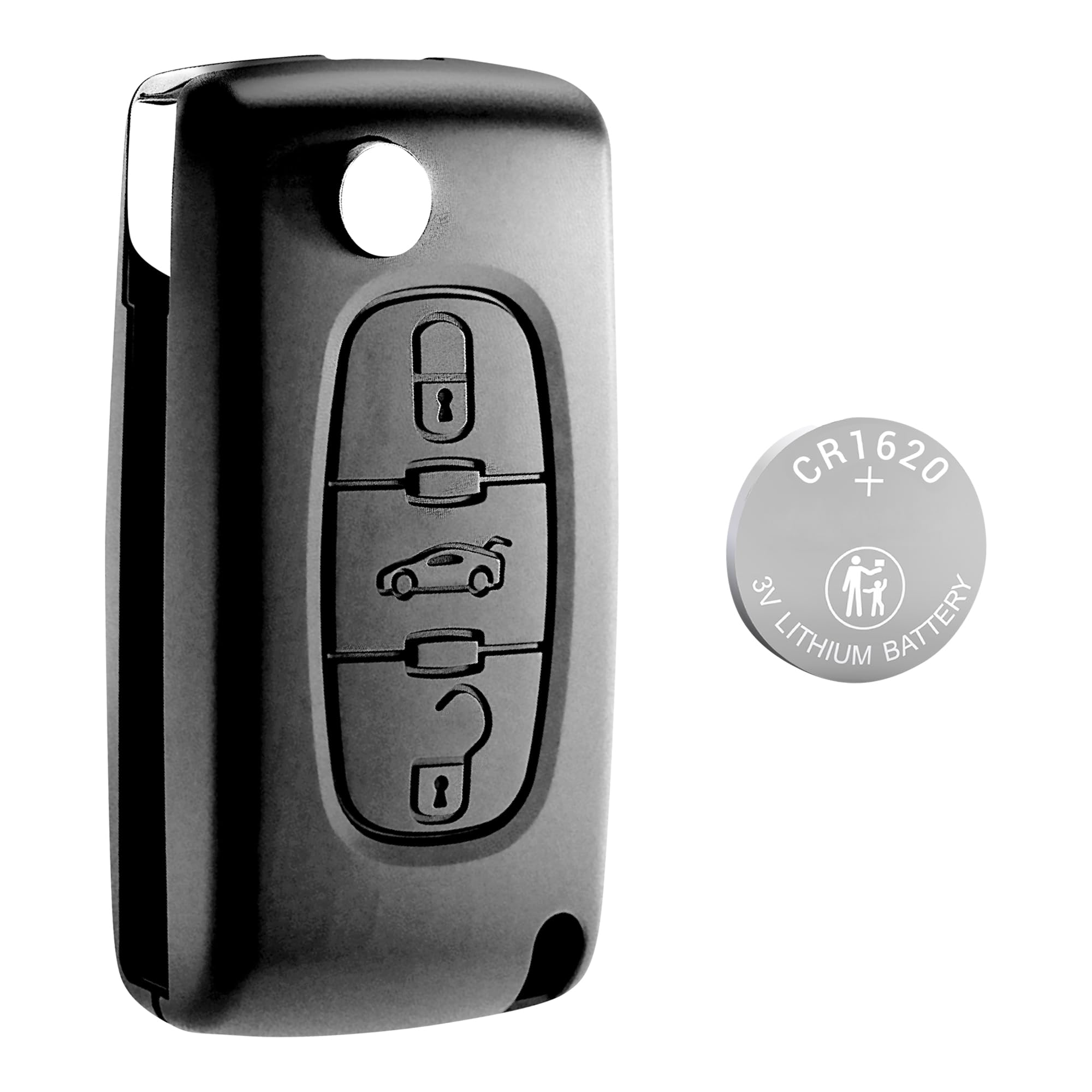 Coque Clé Peugeot JONGO - Compatible 207SW, 307SW, 407 - Télécommande 3 Boutons - CE0536 Coque Clé CE0536