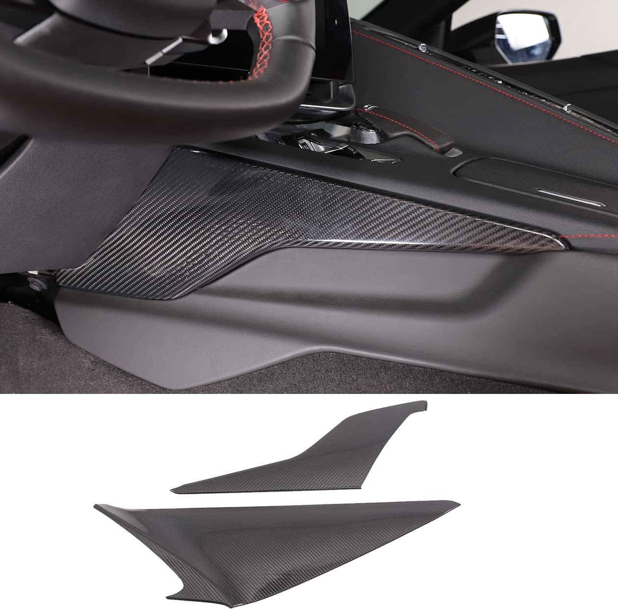 Fgtagtal Real Carbon Fiber Center Console Side Panel Trim