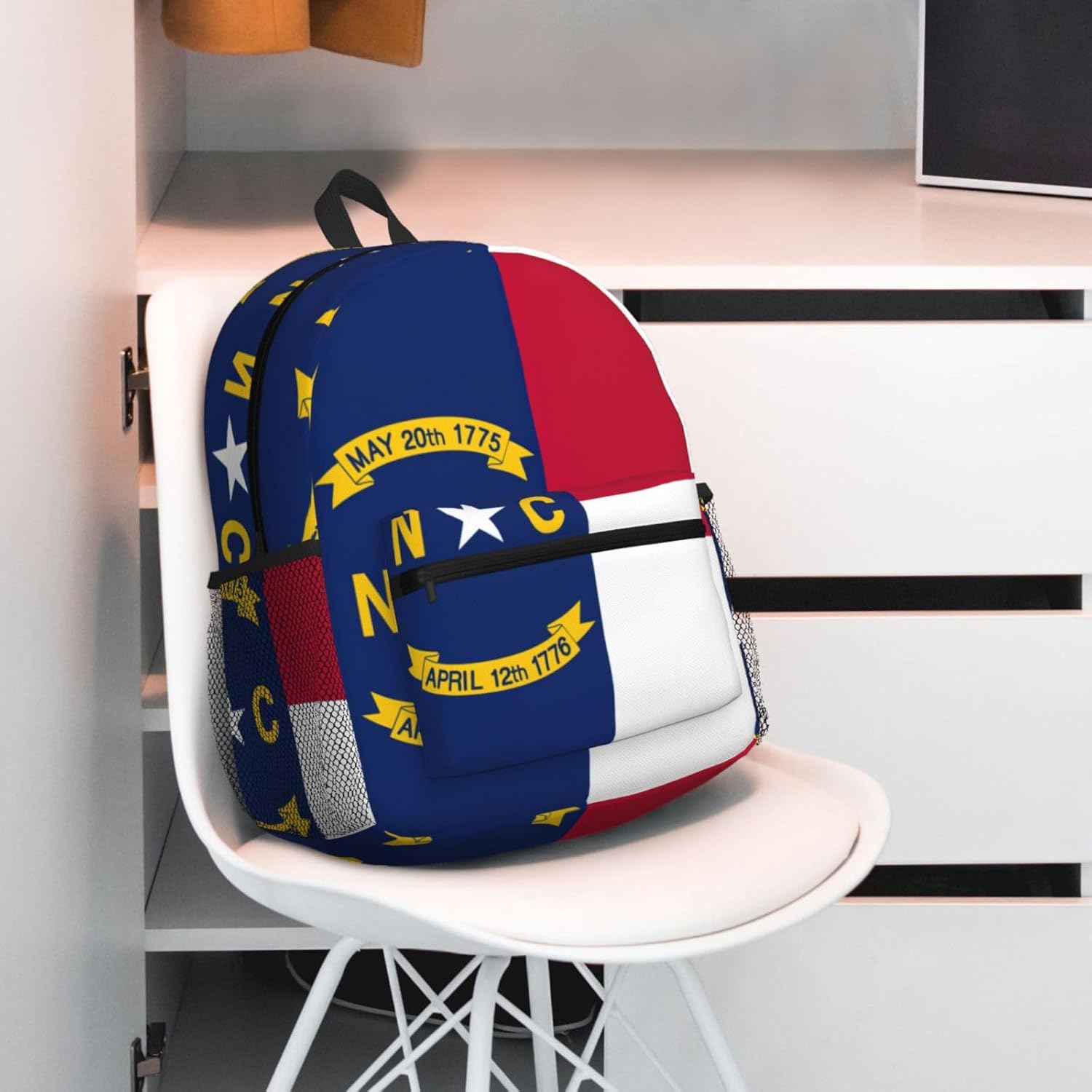 North Carolina state flag Backpack Large Sports Bag, Best for Basketball, Soccer, Volleyball, Swim, Gym, Travel