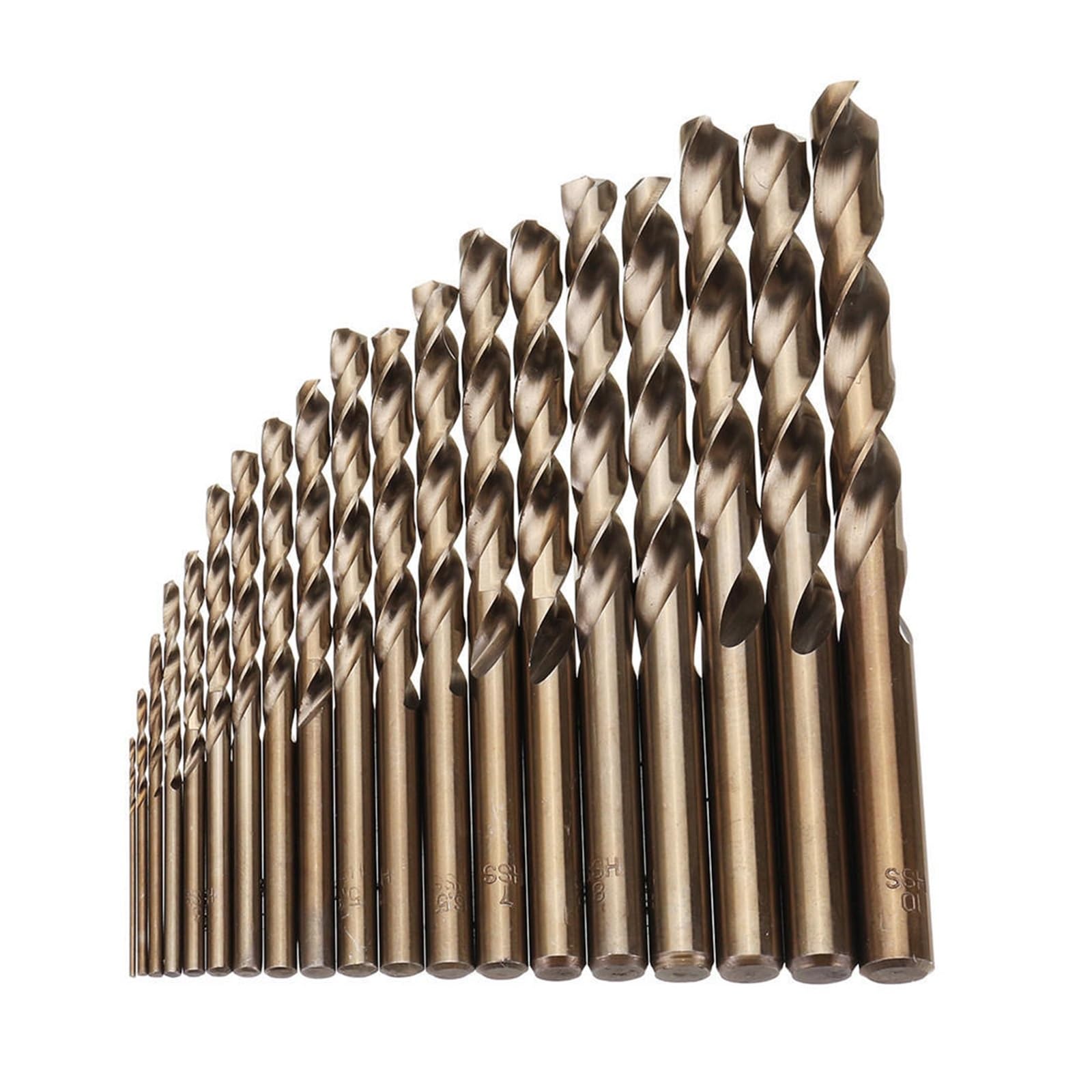 Set di punte da trapano, 19 pezzi 1-10 mm HSS M35 Set di punte elicoidali al cobalto for foratura di metallo e legno