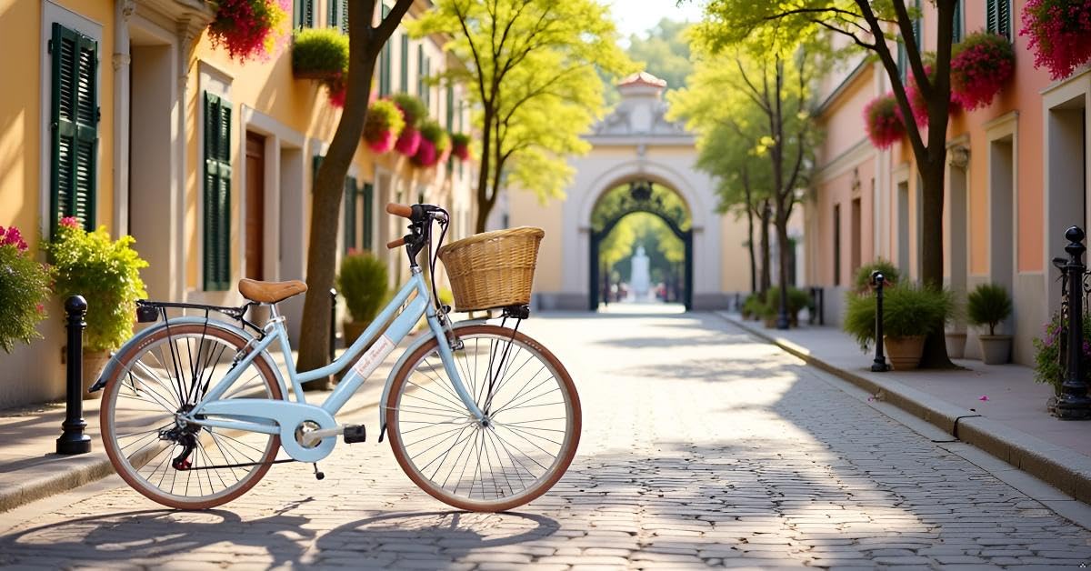 Vélo pour femme vélo de ville ville vélo de marche 28'' avec changement vintage rétro panier en osier (bleu)