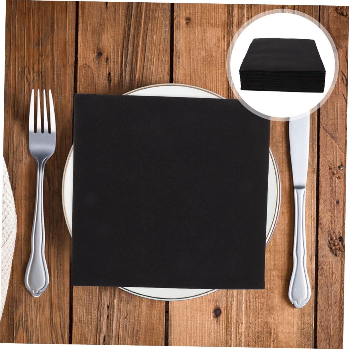 LABRIMP 100 Serviettes de Table en Papier Noir, Épaisses et Absorbantes, pour Fêtes et Réceptions, Usage Élégant