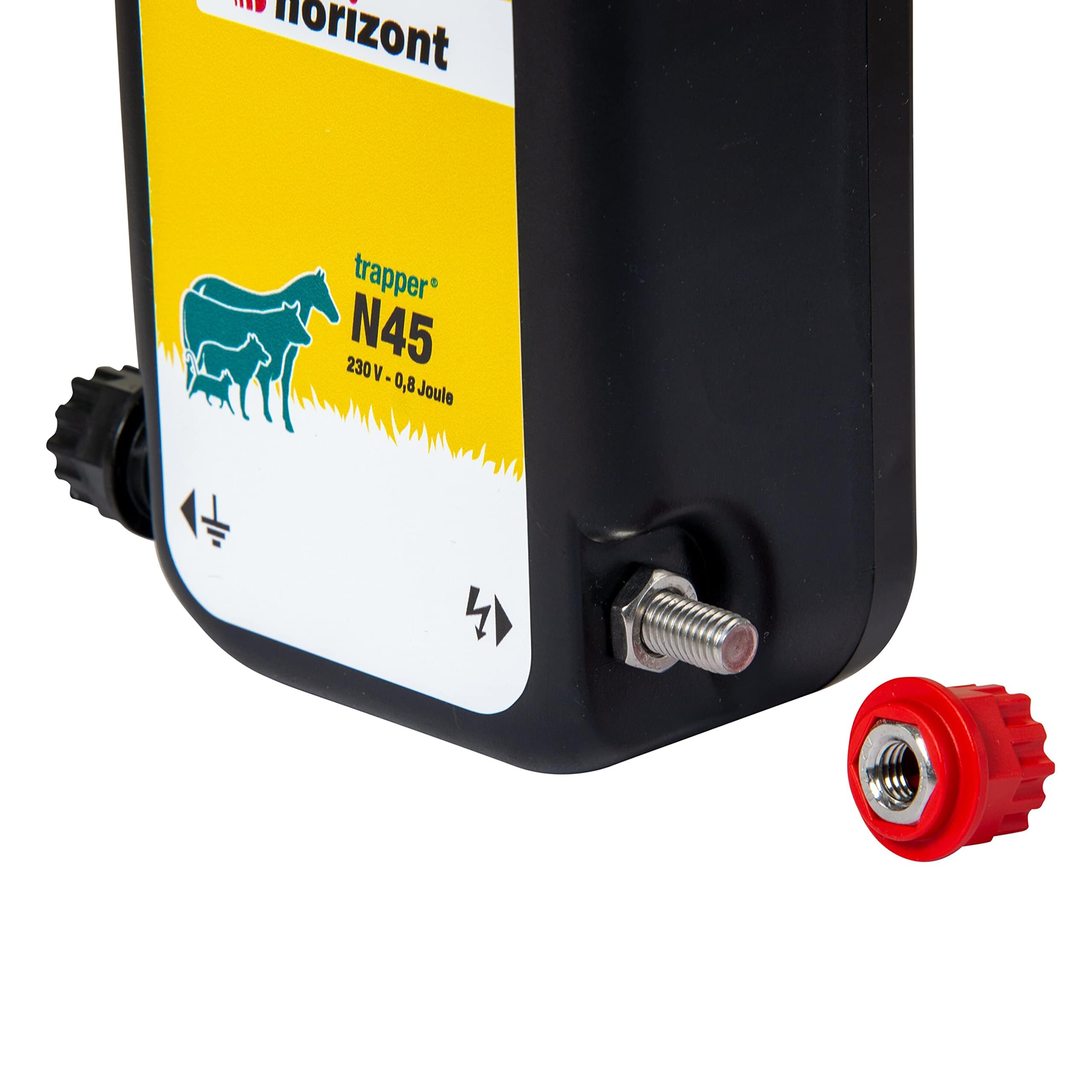 Recinzione elettrica Horizont trapper N45, 230 V, con indicatore di attività, per recinzioni piccole, principianti e hobbisti, struttura resistente agli urti