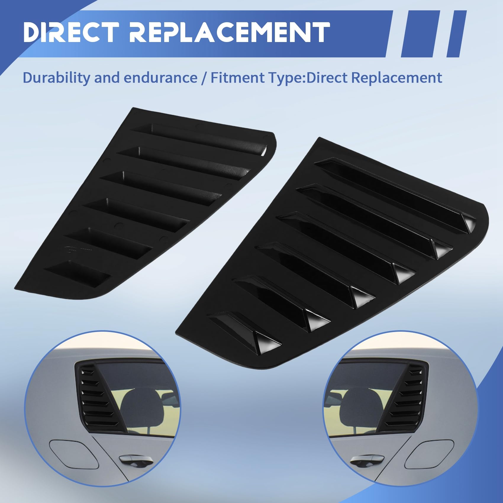Persianas de Ventana Lateral Trasera de Coche, para Golf 7 R 7 7,5 2013-2020 Persianas de Ventana de Estilo de Carreras Cubierta de VentilacióN de Aire Negro