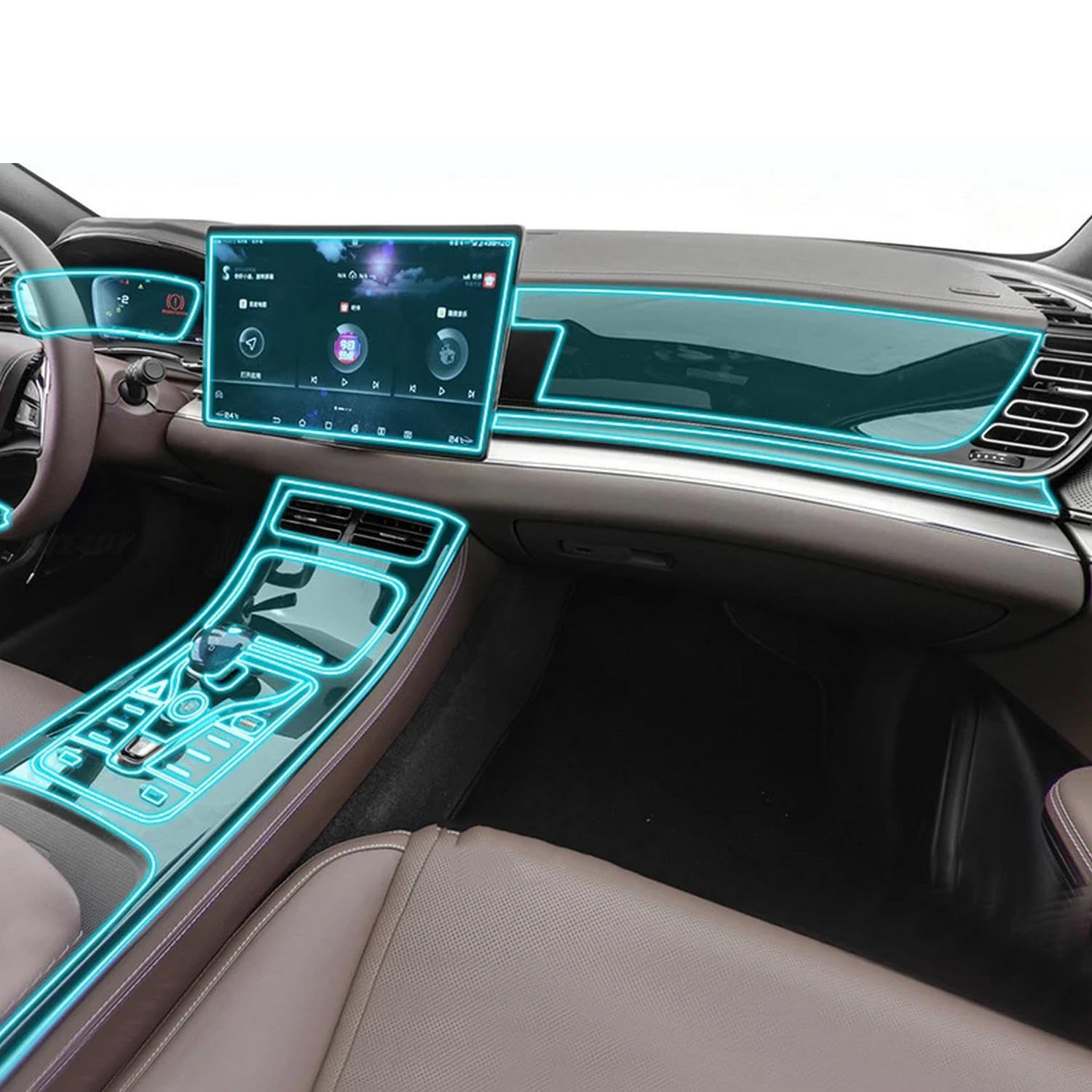Film protecteur TPU BYD HAN 2020-2022 anti-rayures pour console centrale