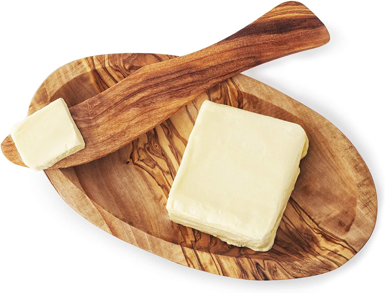 Forest Decor Wooden Butter Holder - Handcrafted Butter Dish with Knife - Wood Butter Container for Countertop - 100% Natural Olive Wood Butter Keeper Storage - Butter Stick Holder for Kitchen