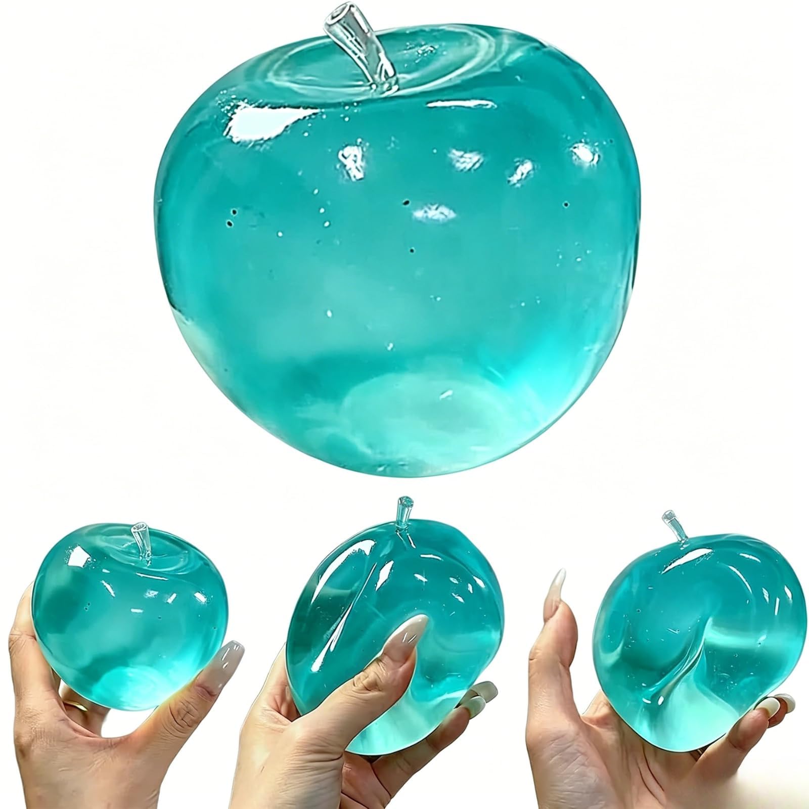 Realistic Jumbo Pink Apple Shape Squishy Stress Ball, Soft Sensory Fidget Toy for Adults, ADHD, Autism, Office Desk, Classroom and Party Favours (F1)