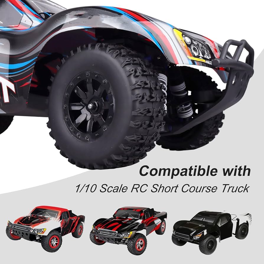HobbyPark 1/10 RC Short Course Wheels & Tires Set – 12mm Hex, Pre-Glued, 4.25" Outer Diameter For Traxxas Slash, Redcat, Losi - View #7