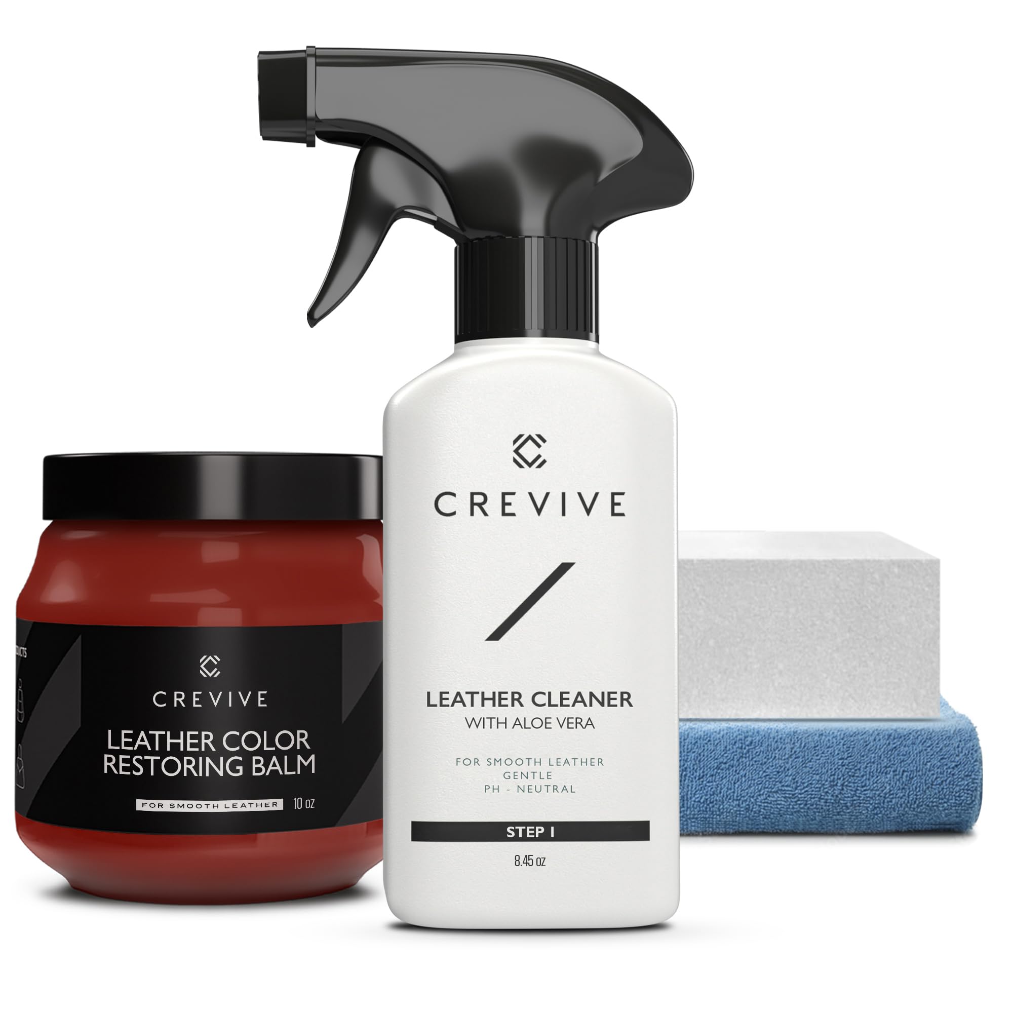 Detergente per pelle da 240 ml e balsamo ricolorante per pelle, cognac 283,5 g, ripristina colore pelle, ripristina la pelle per divani, balsamo per pelle cognac