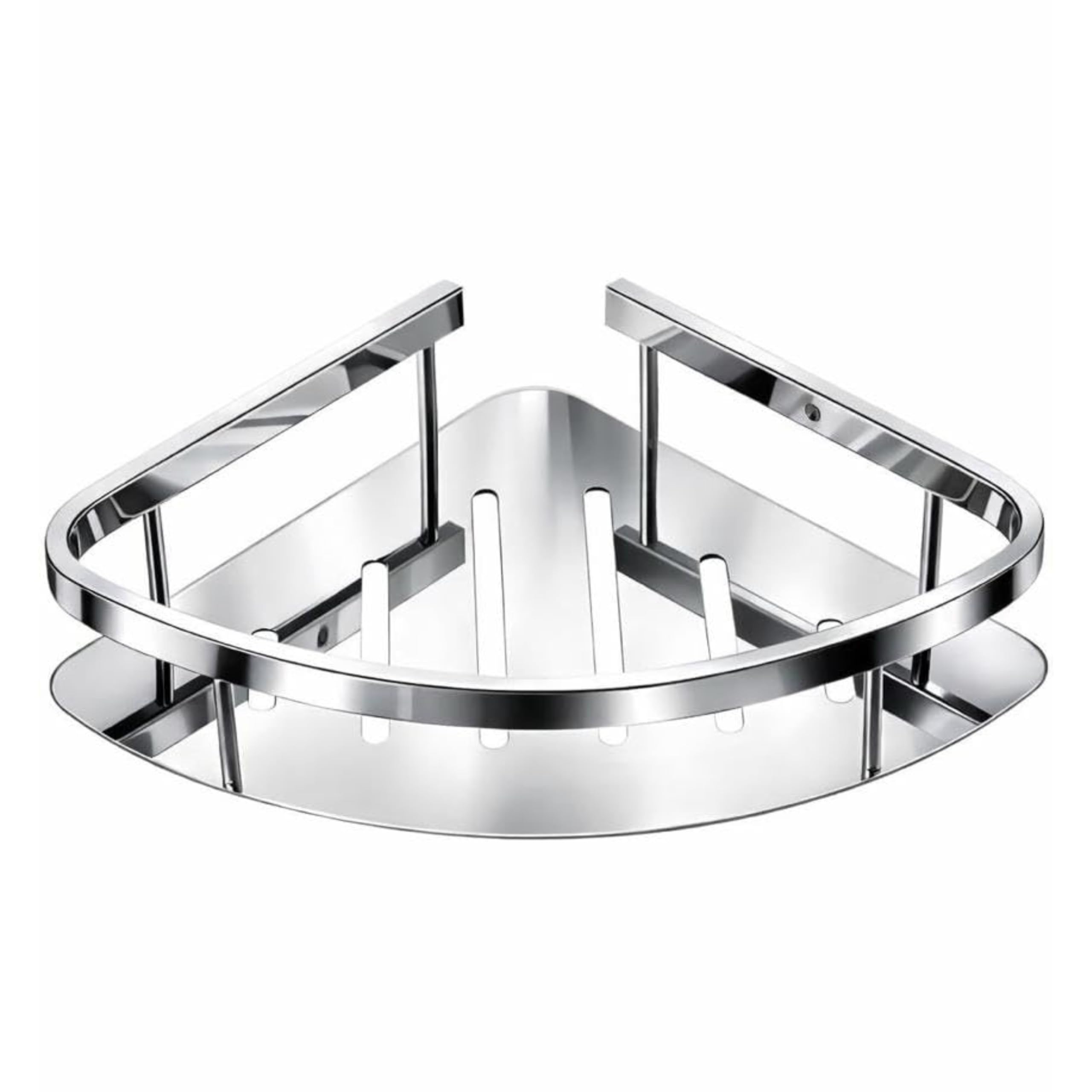 2 Pcs Stainless Steel Bathroom Corner Shelf | Toiletry Holder/Soap Stand/Kitchen Shelves/Wall Mounted Storage Organizer/Rack for Shampoo & Bathroom Accessories (Chrome Finish, Pack of 2)-picture-28