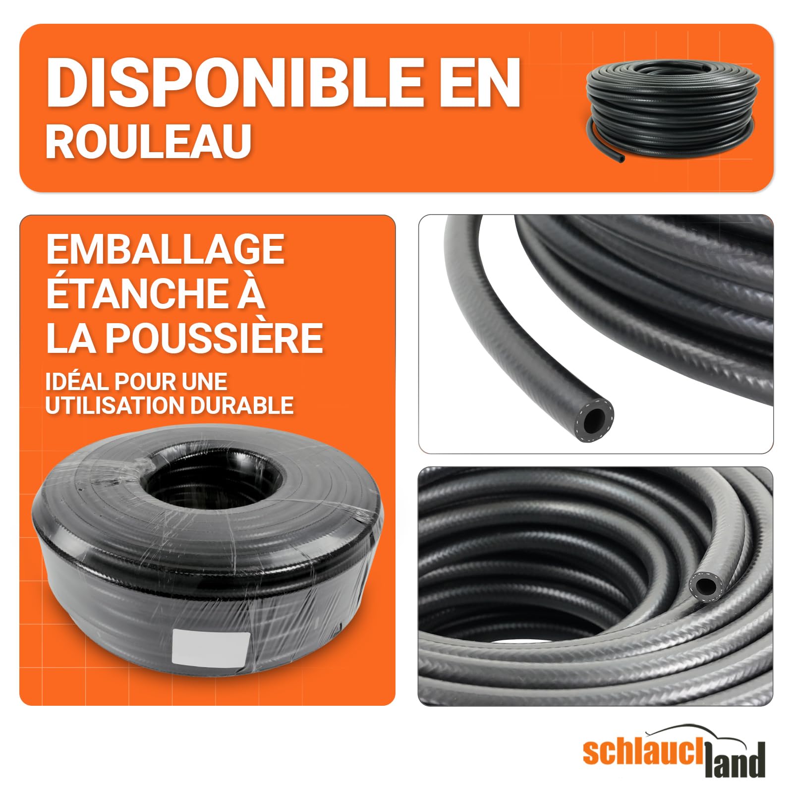 3m TUYAU ESSENCE DIESEL CARBURANT NBR Ø 22x30mm DURITE renfort intérieur
