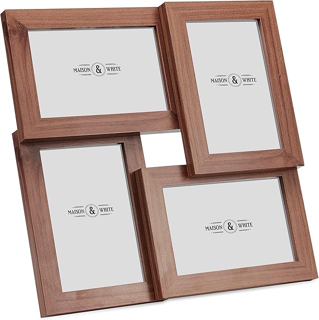 Aperture Photo Frame 6" x 4 | Picture Wooden Photograph Frames | 4 Multi Picture Frame | Free Standing or Wall Mounted | M&W