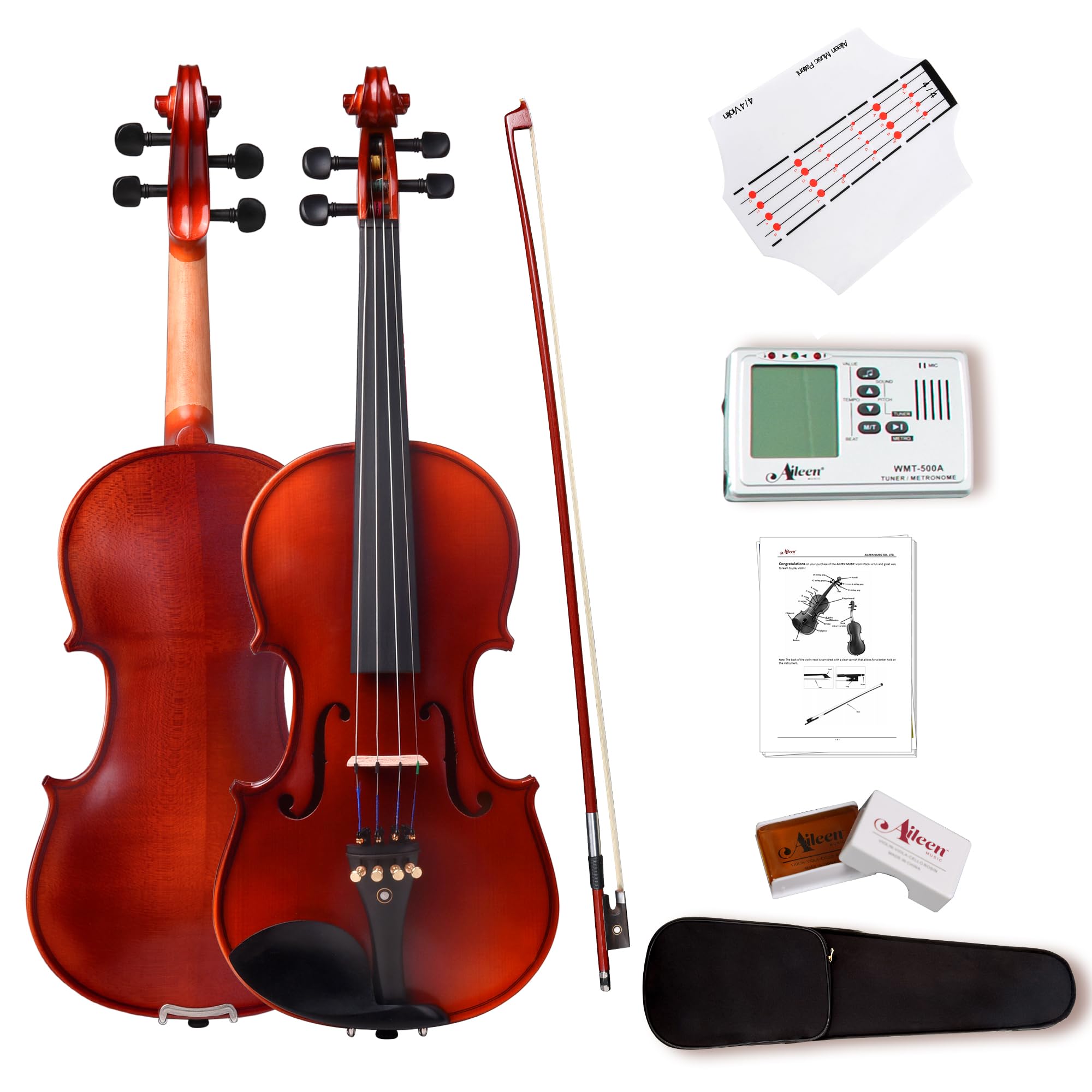 Amazon.com: Aileen 4/4 Violin Set, Full Size Solidwood Fiddle for