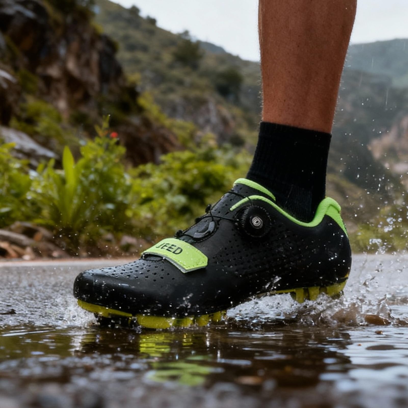 LZQpearl Chaussures De Cyclisme, Hommes Femmes Bottes De Vélo De Montagne, Unisexes Baskets D'extérieur Pro VTT Compatibles avec Tous Les SPD avec Système De Lacets À Rotation Rapide