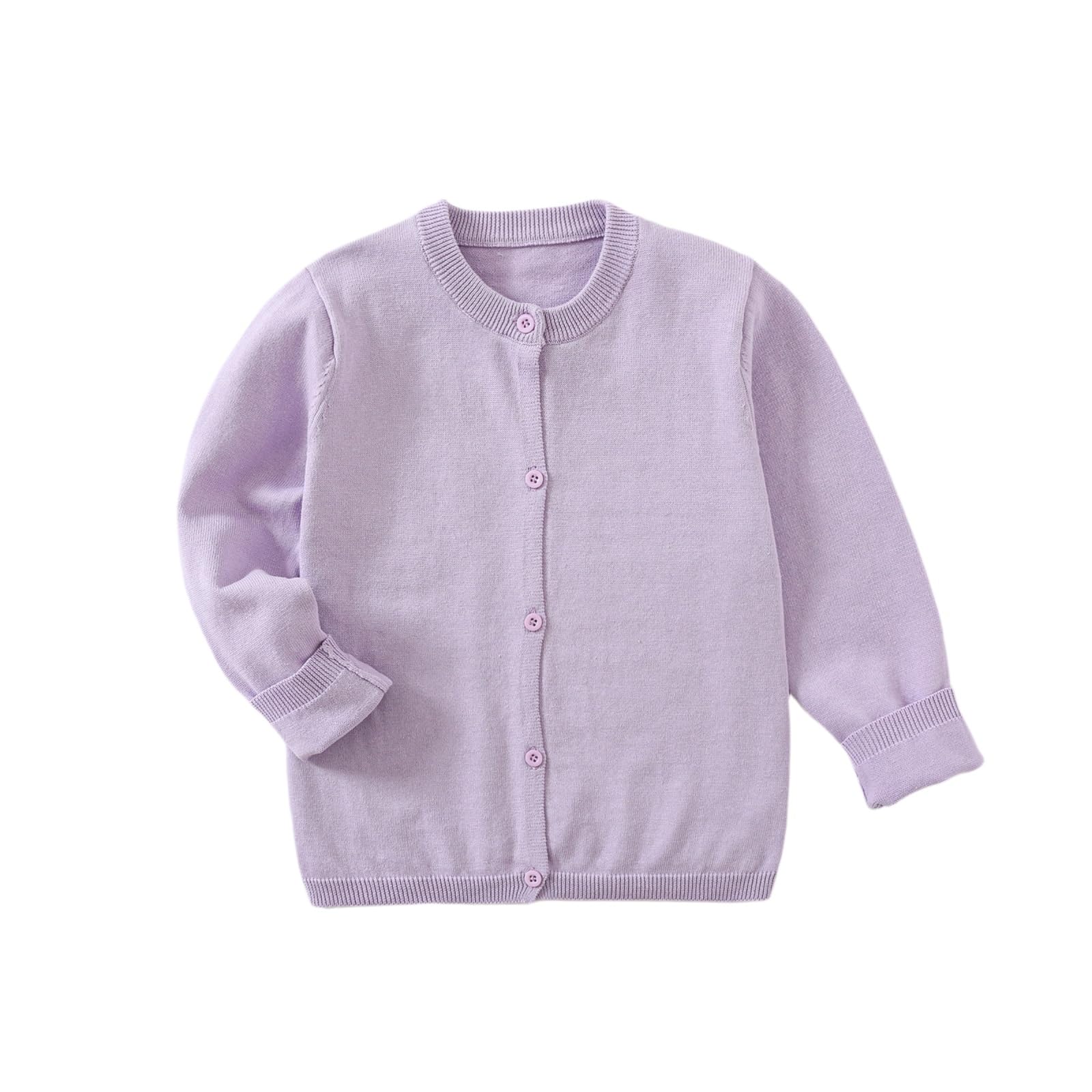Yealoo Chaqueta de punto para niña, uniforme escolar, chaqueta de algodón, chaqueta para niños y niñas, cuello redondo, manga larga, suéter con botones