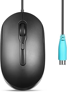 Perixx PERIMICE-222P Wired PS/2 Mouse – 1.8 m Long Cable – Optical Design 1200/1600/2000 dpi – White