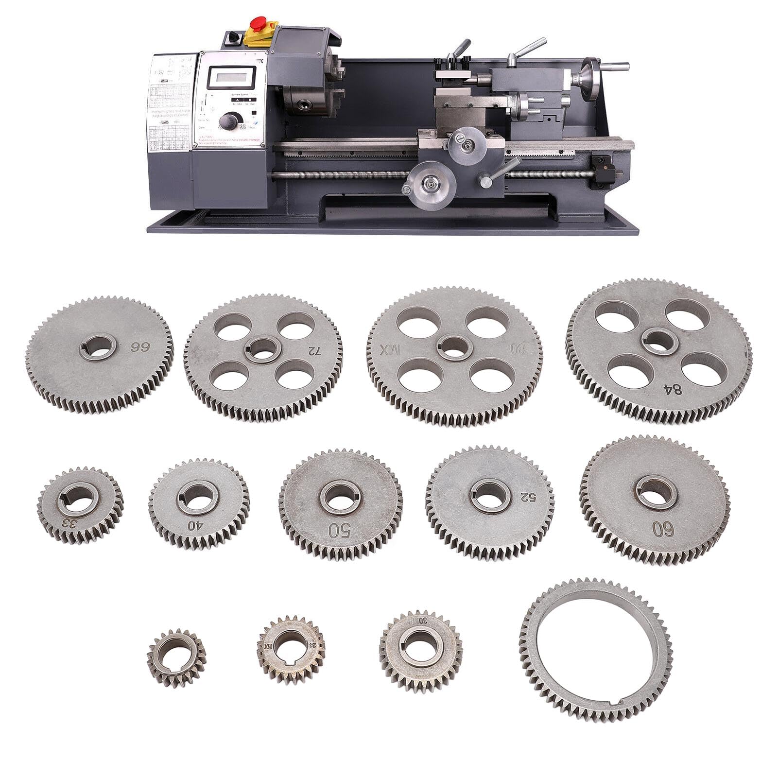 Luocute Juego de Engranajes de Metal, Mini Torno de Metal Engranajes de Máquina de Torno Kit de Piezas de Repuesto de Intercambio para Mx 210 Wm 210 8x16 220x400 220x600 220x750