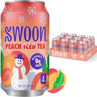 Swoon Peach Tea - Sugar Free, Low Carb, Paleo-Friendly, Gluten Free - Flavored Keto Drinks Made with Organic Black Tea & Sweetened by Monk Fruit and Stevia (Pack of 12)
