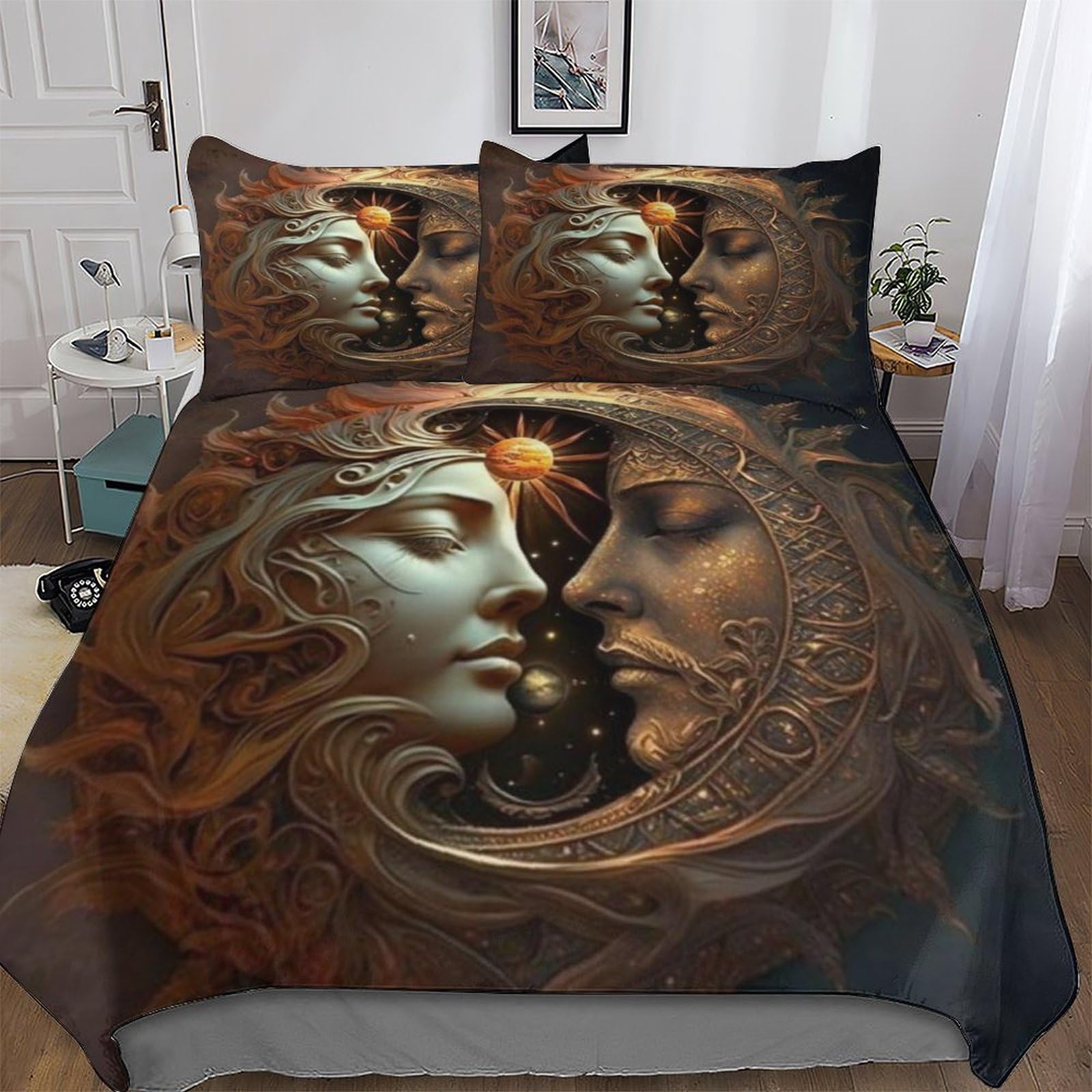 Housse de couette microfibre douce avec fermeture éclair 3 pièces