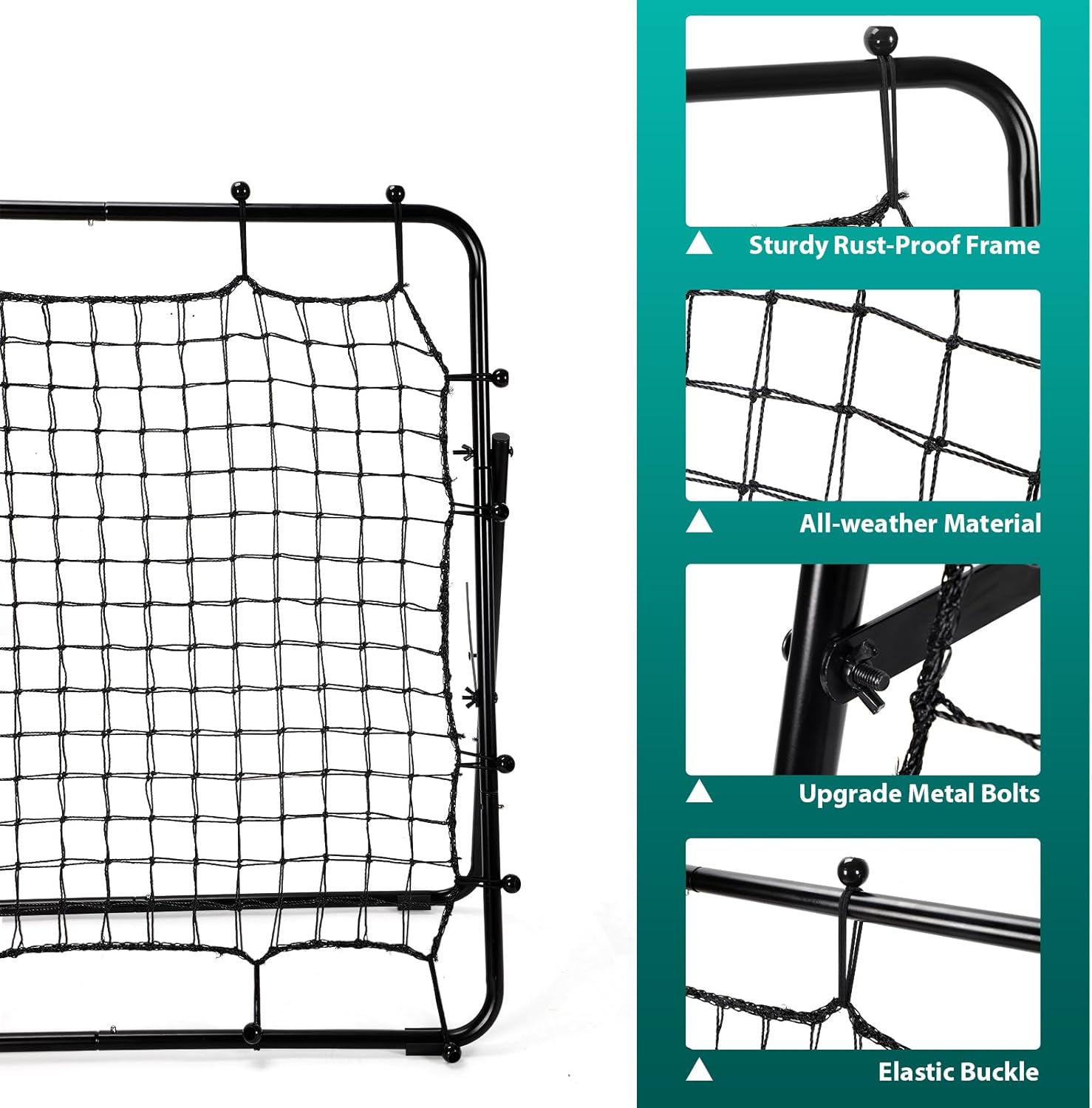 LIANTRAL Baseball Rebounder Net, Adjustable Bounce Back Trainer for Soccer, Volleyball, Softball & Lacrosse, Portable Folding Rebounder for Passing & Shooting Practice, Volleyball Rebound Net