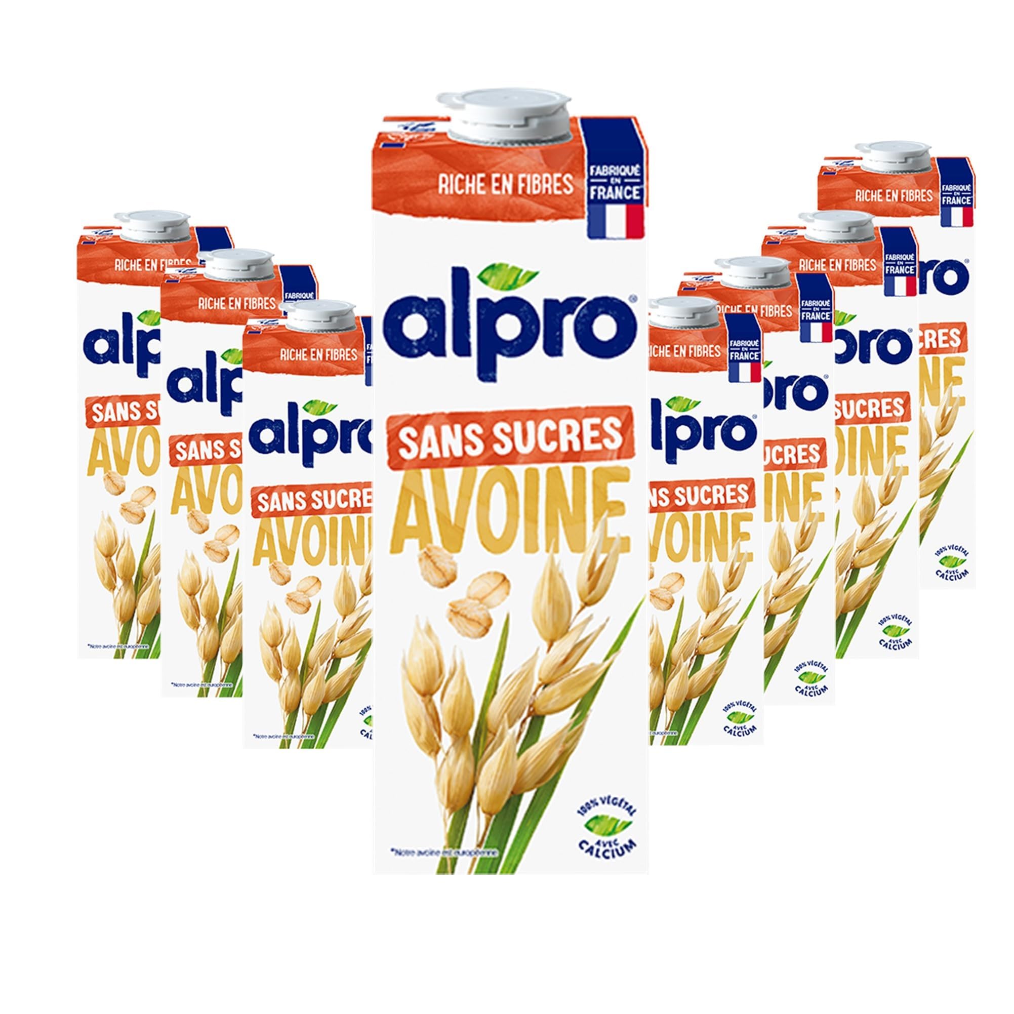 Alpro - Boisson Végétale - Avoine Sans Sucres - 1L - Lot de 8x1L