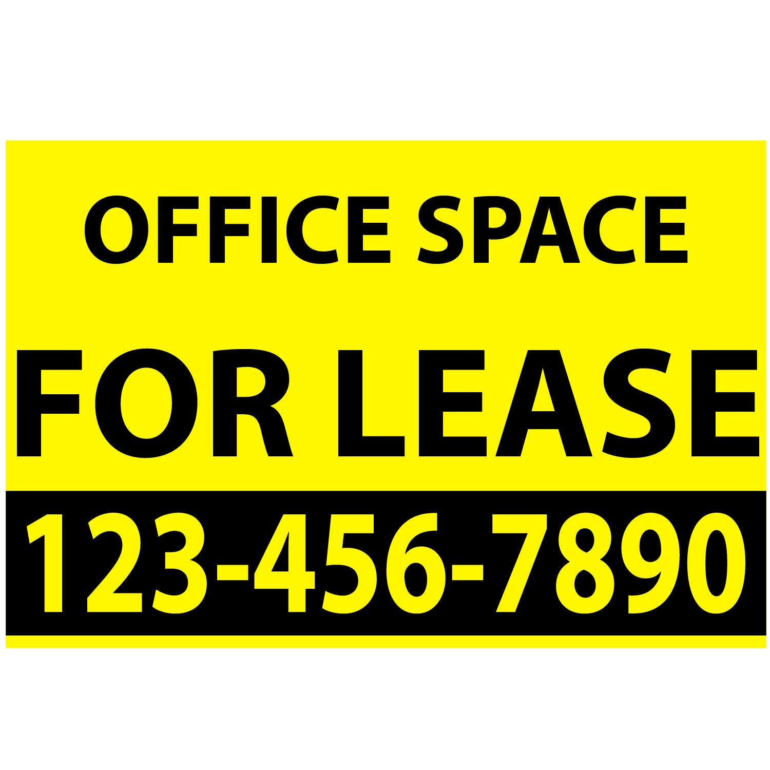 BannerBuzz Office Space for Lease Vinyl Banner 11 oz with Metal Grommets & Hemmed Edges for Decoration, Business, Outdoor, Events, Office (36" X 15")