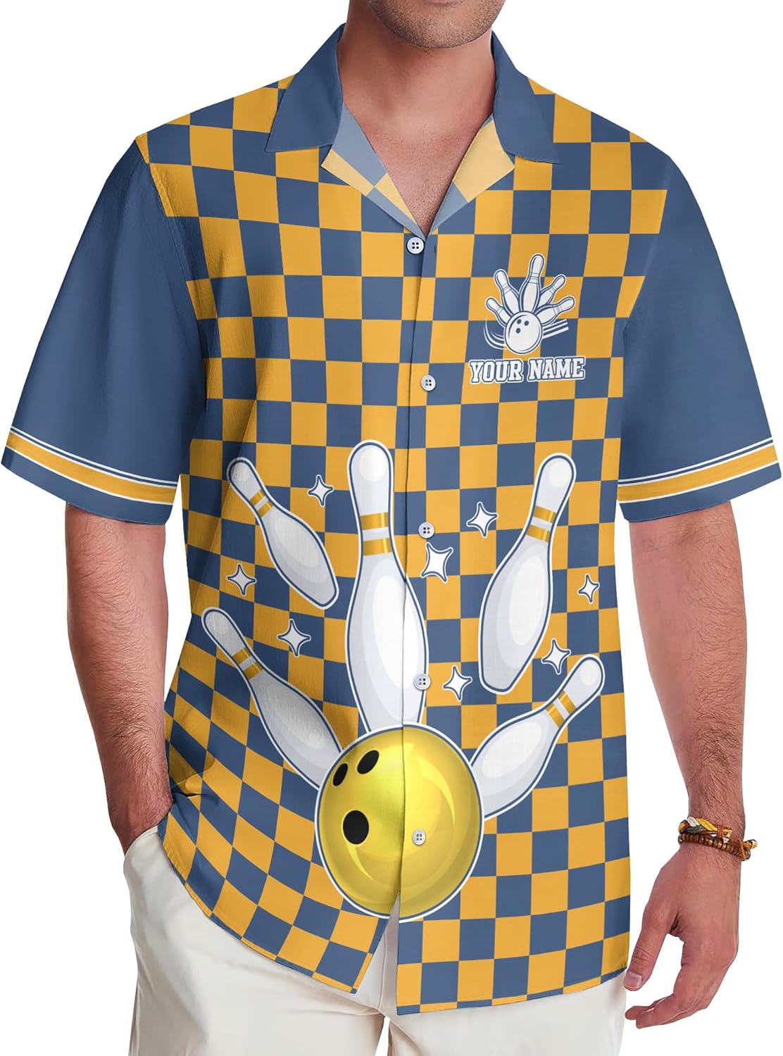 Fashionable Bowling Hawaiian Shirt Custom Bowling Aloha Tee Shirt with Name/Team Printed Button Up Shirt