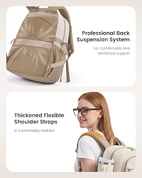 LOVEVOOK College Laptop Backpack, 17 Padded Daypack Trolley Sleeve, 14 Pockets, Waterproof Work Bag for Nurse Teacher Office Daily Commute with Accessory Pouch