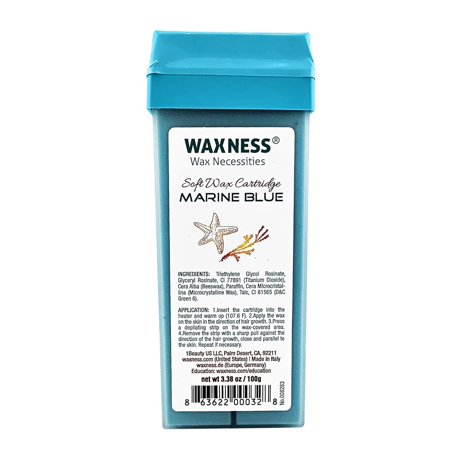 Waxness Soft Wax Cartridge Rose – Pack of 6 × 3.38 oz (96 g) – Professional Strip Wax Roll-On for Face & Body – Made in Italy