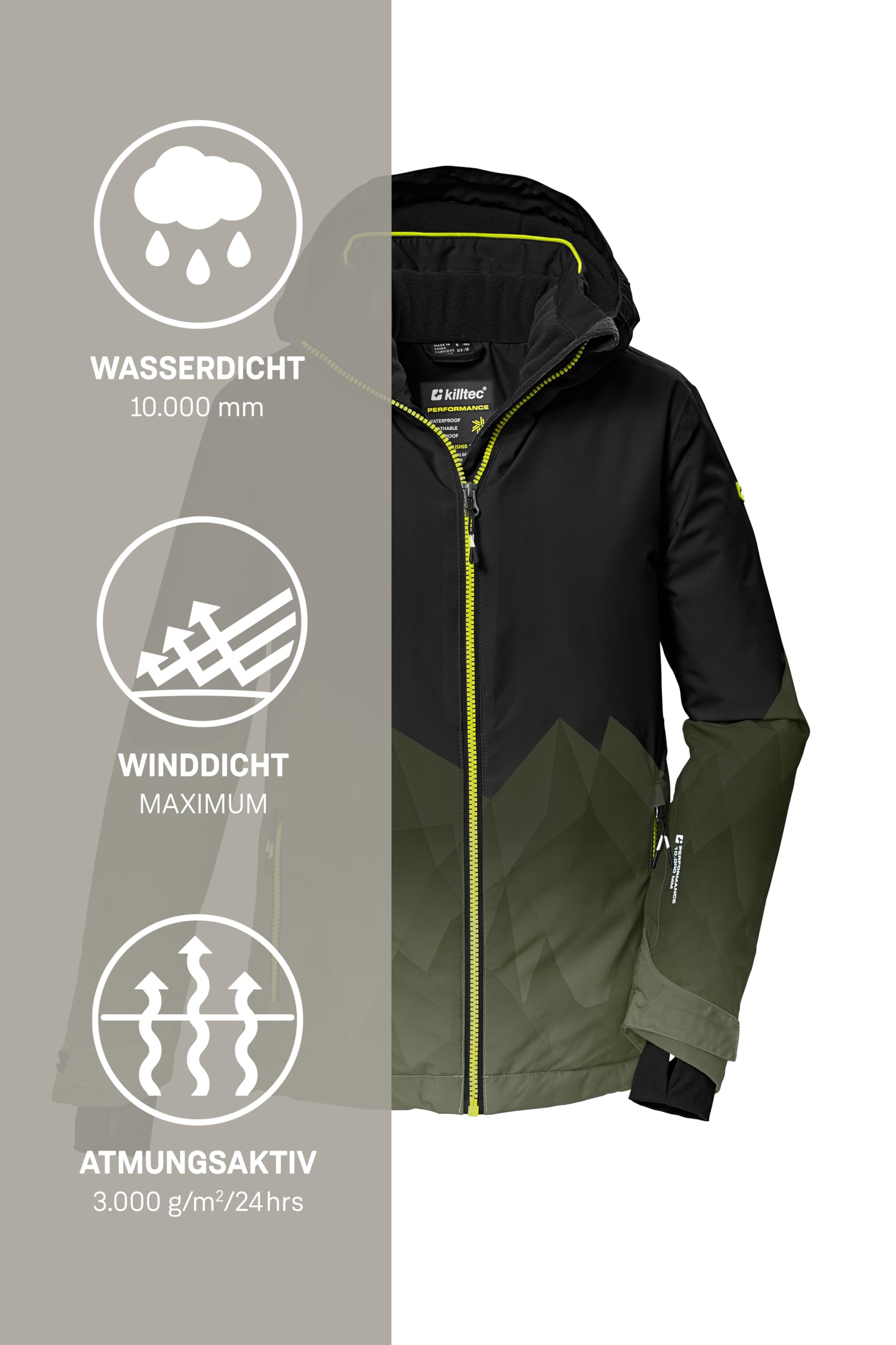 Killtec Ksw 383 Bys Ski Jckt Chaqueta de esquí funcional con capucha y paranieves Niños