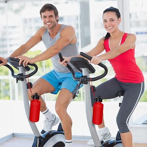 Miniatura 5 de Zubebe 36 botellas de agua deportivas a granel de 21 onzas, botella de agua de plástico reutilizable con correa de nailon, botellas de agua en