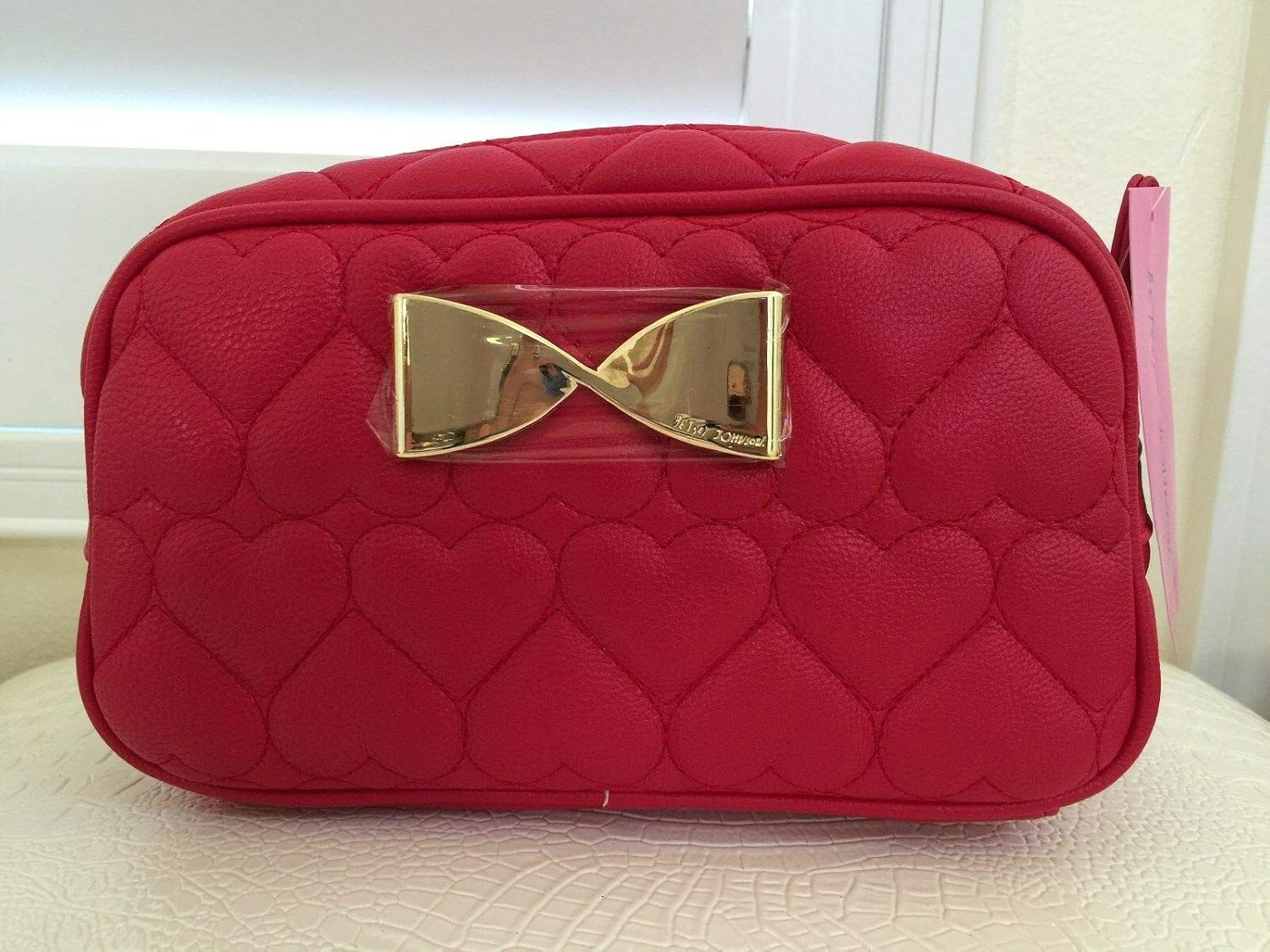 Betsey Johnson Cosmetic Bag Loaf Red Made Valentin Product Pouch Up Case