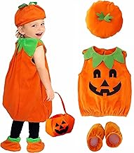 Children's Pumpkin Costume Halloween with Hat, Clothes, Shoes and Bag - Complete Set Orange for Kids