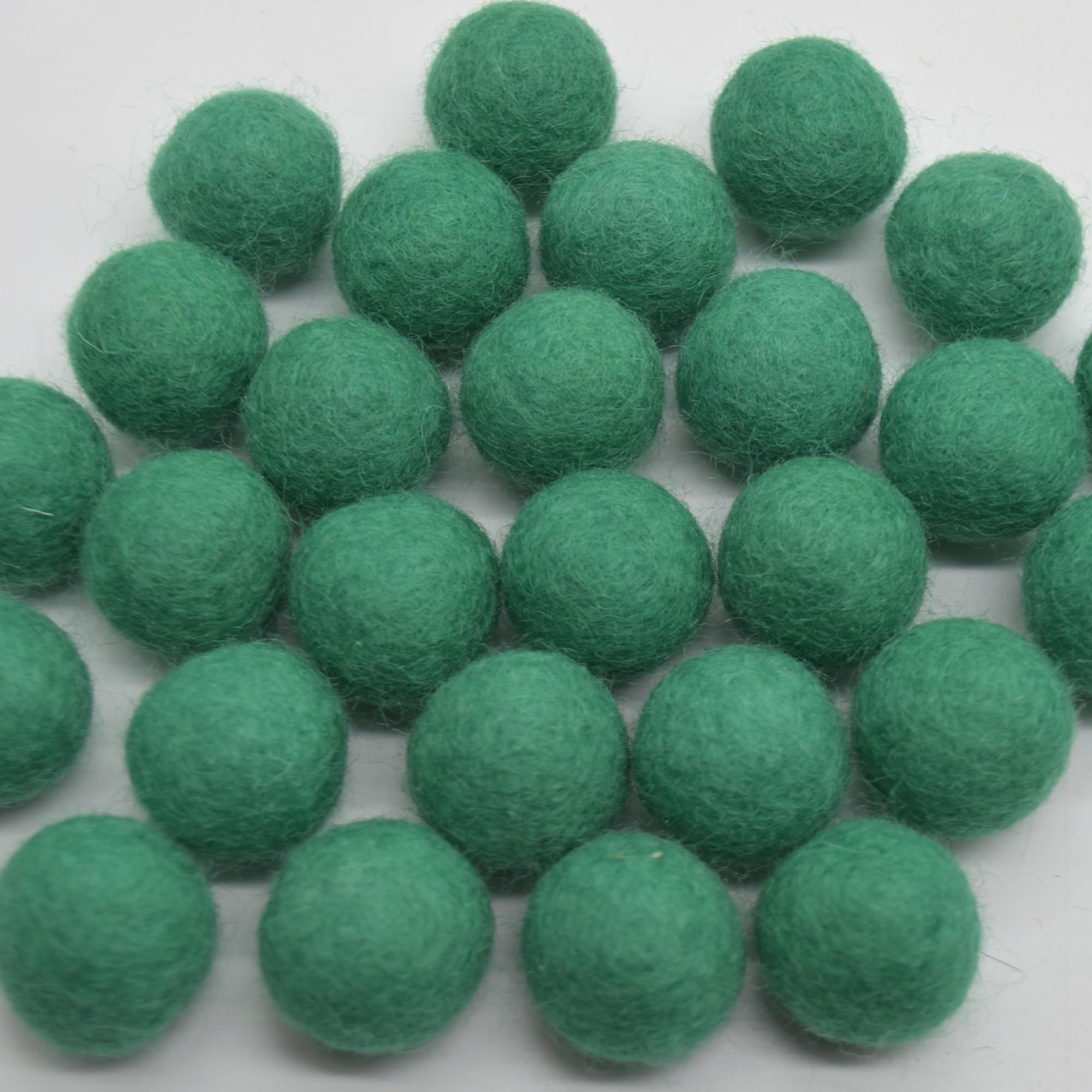 100% Wool Felt Balls - 2cm - 10 Felt Balls - Forest Green